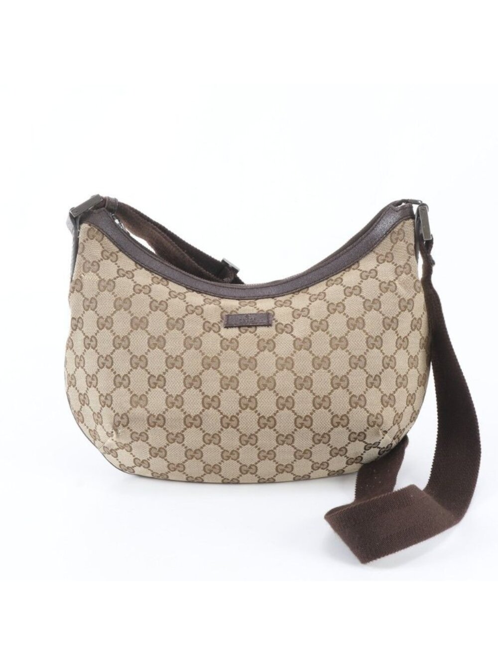 Gucci GG Canvas Leather Shoulder Bag Crossbody Messenger
